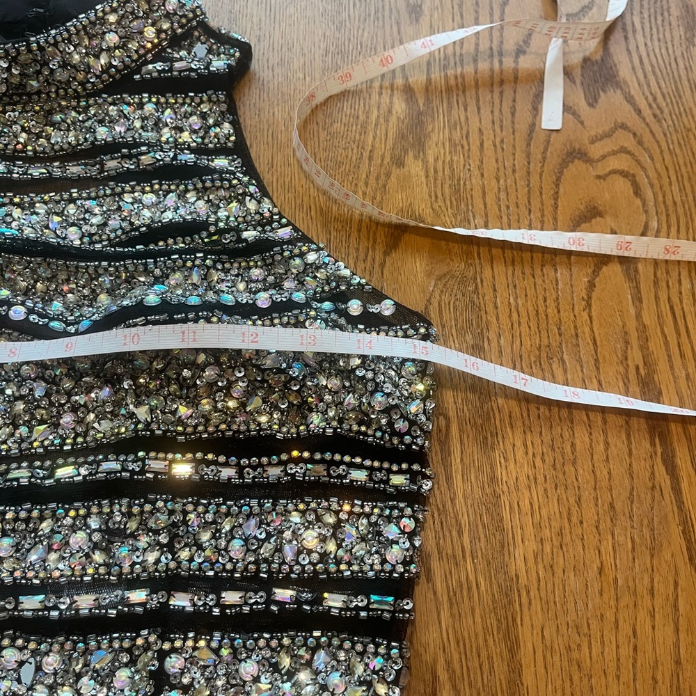 LAST CALL Vintage Jovani Rhinestone Beaded Sheer Halter Top Size 6 Iridescent - Picture 12 of 12